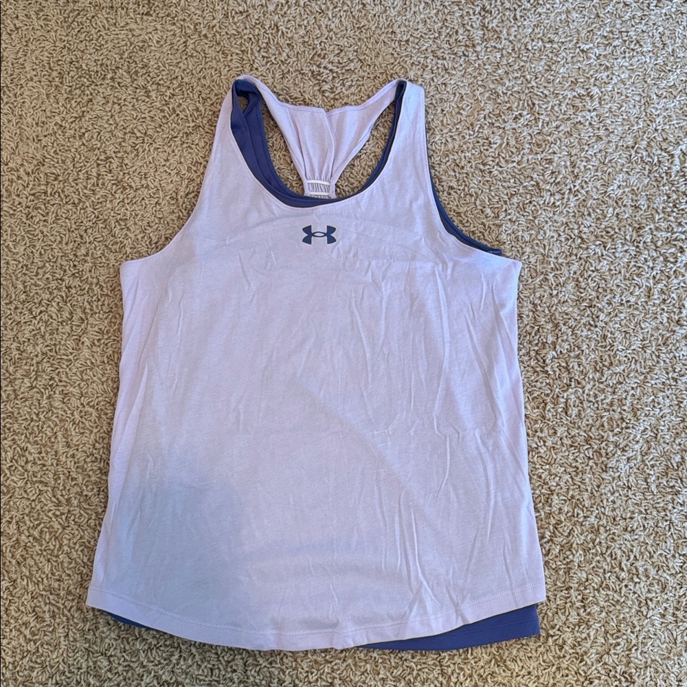 Under Armour White and Blue Athletic Tank